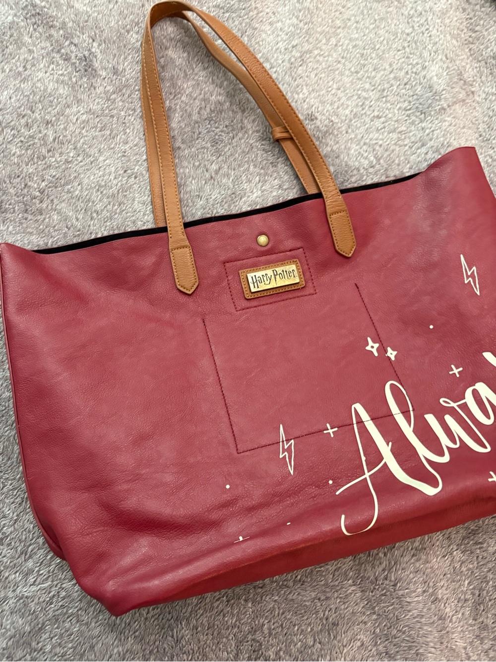 Box Lunch EXCLUSIVE Harry Potter “Always” Burgundy Patronus Tote Bag - Picture 5 of 12
